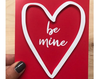 Tarjeta del Día de San Valentín de Be Mine, Tarjeta del Día de San Valentín para Él, Tarjeta de San Valentín para Ella, Tarjeta de San Valentín hecha a mano, Tarjeta de Amor de tarjeta de San Valentín