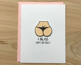 Funny Birthday Card, A Big Ass Happy Birthday Card, Funny Happy Birthday Card, Butt, Khloe Kardashian, Happy Birthday Card, Birthday Humor