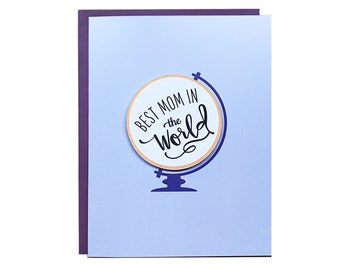 Best Mom in the World Card, Mother's Day Card, Happy Mothers Day Card, Card for Mom, Cute Mother's Day Card, Blank Mothers Day Card,Dear Mom