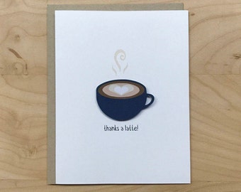 Gracias un café con leche, tarjeta de agradecimiento lindo, tarjeta de agradecimiento del café, tarjeta de agradecimiento del amigo, tarjeta de agradecimiento del compañero de trabajo, tarjeta de agradecimiento del jefe, lata