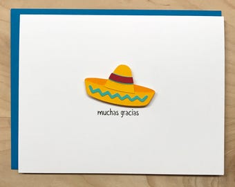 Tarjeta de agradecimiento, linda tarjeta de agradecimiento, Muchas Gracias, Cinco de Mayo Gracias Tarjeta, Fiesta temática mexicana Gracias Tarjeta, Gracias Notas