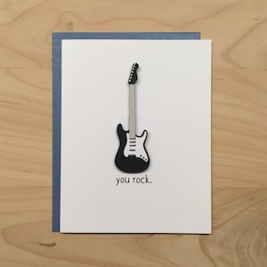 You Rock, tarjeta de felicitación, tarjeta de aliento, tarjeta de cumpleaños de la guitarra, tarjeta de graduación, tarjeta de rock, tarjeta de músico, sólo porque la tarjeta