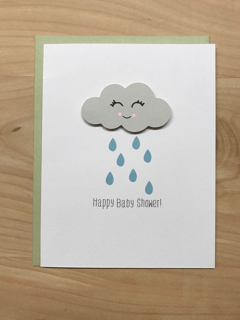 Cute Baby Shower Card Baby Shower Card Happy Baby Shower Card Cloud Baby Shower Card Baby Shower Congratulations Card