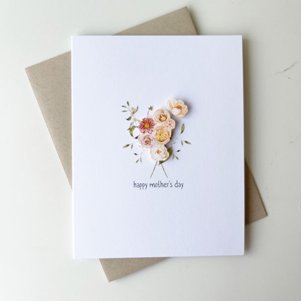 Mother's Day Card, Happy Mothers Day Card, Mothers Day Card Mother's Day Flower Card for Mom, Cute Mother's Day Card, Blank Mothers Day Card