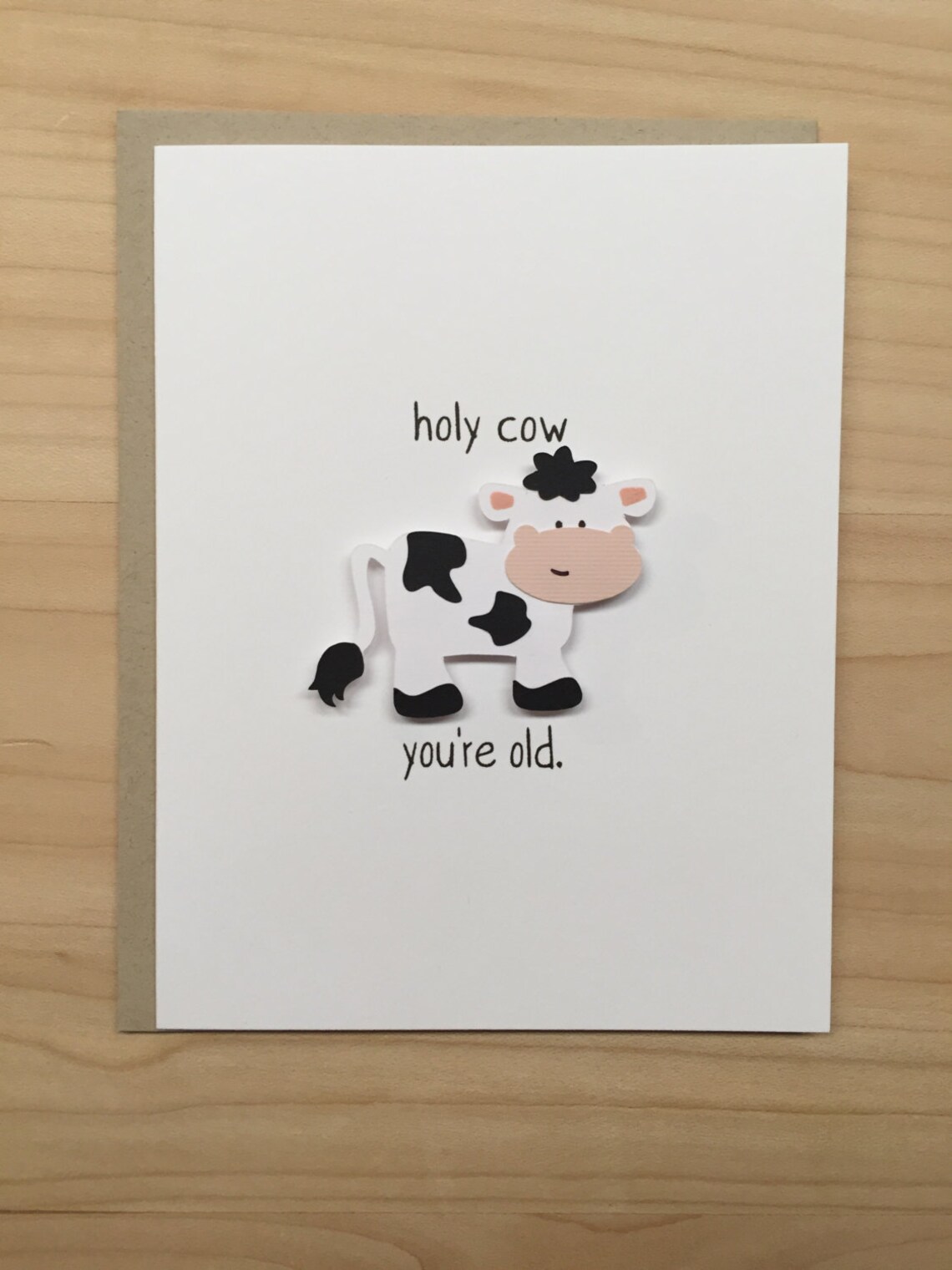 Holy Cow You're Old, Funny Birthday Card, You're Old Birthday Card ...