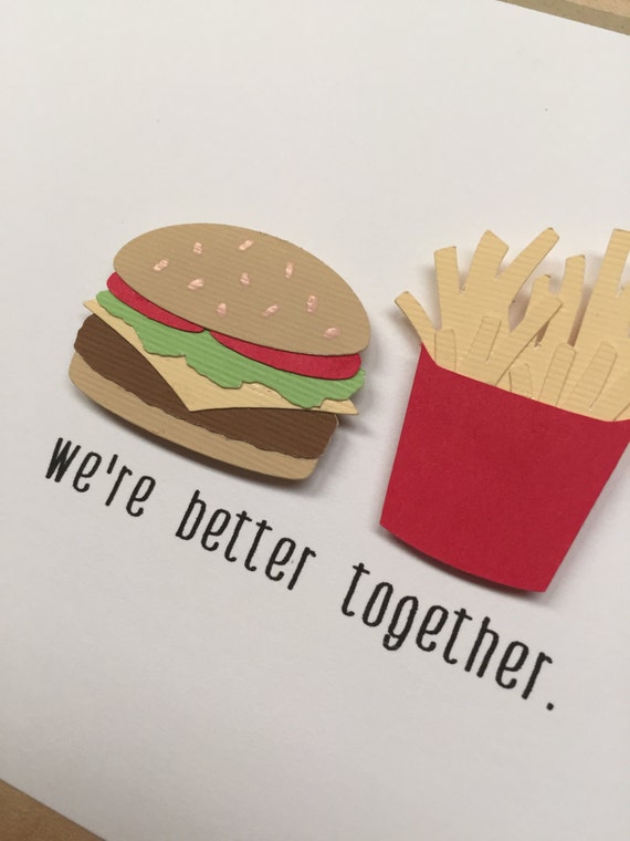 Perfect Couple Burger /& Chips Personalised Valentines Day Card Cute Funny