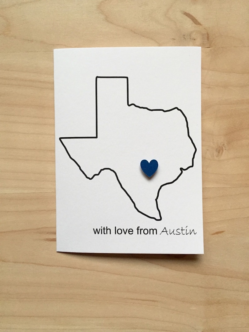 Set of 8 Texas Thank You Cards With Love From Austin Texas Austin Texas Notecards