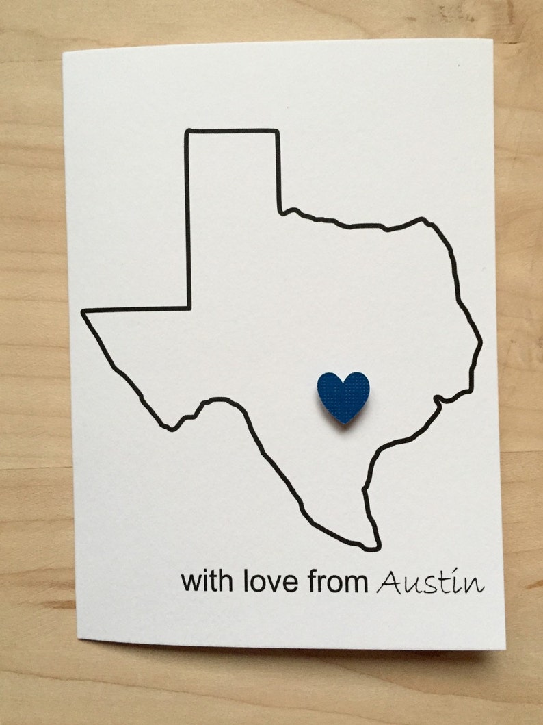 Set of 8 Texas Thank You Cards With Love From Austin Texas Austin Texas Notecards