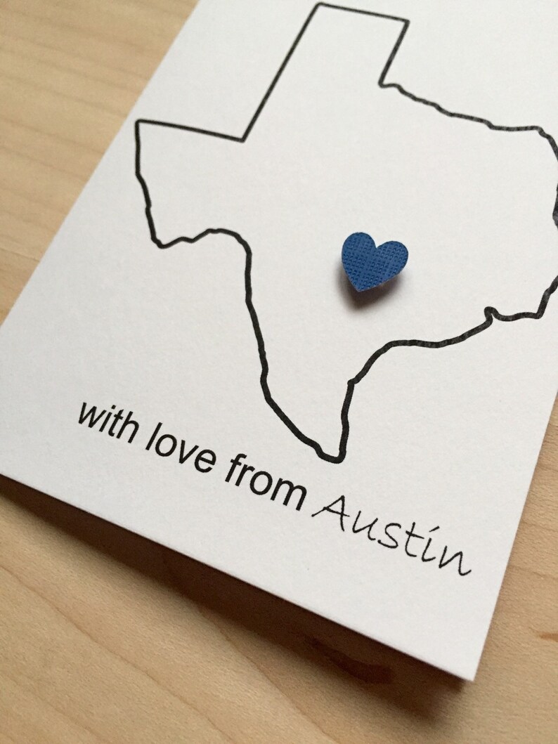 Set of 8 Texas Thank You Cards With Love From Austin Texas Austin Texas Notecards