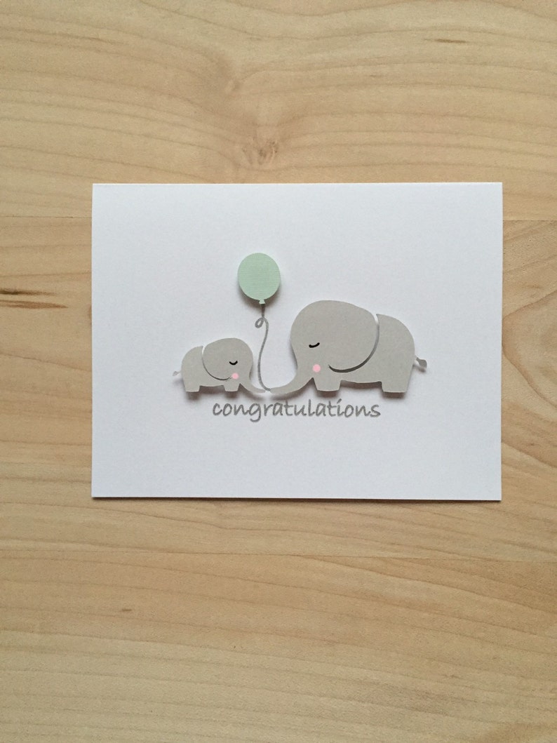 Elephant Baby Shower Card Baby Shower Congratulations Card New Baby Card