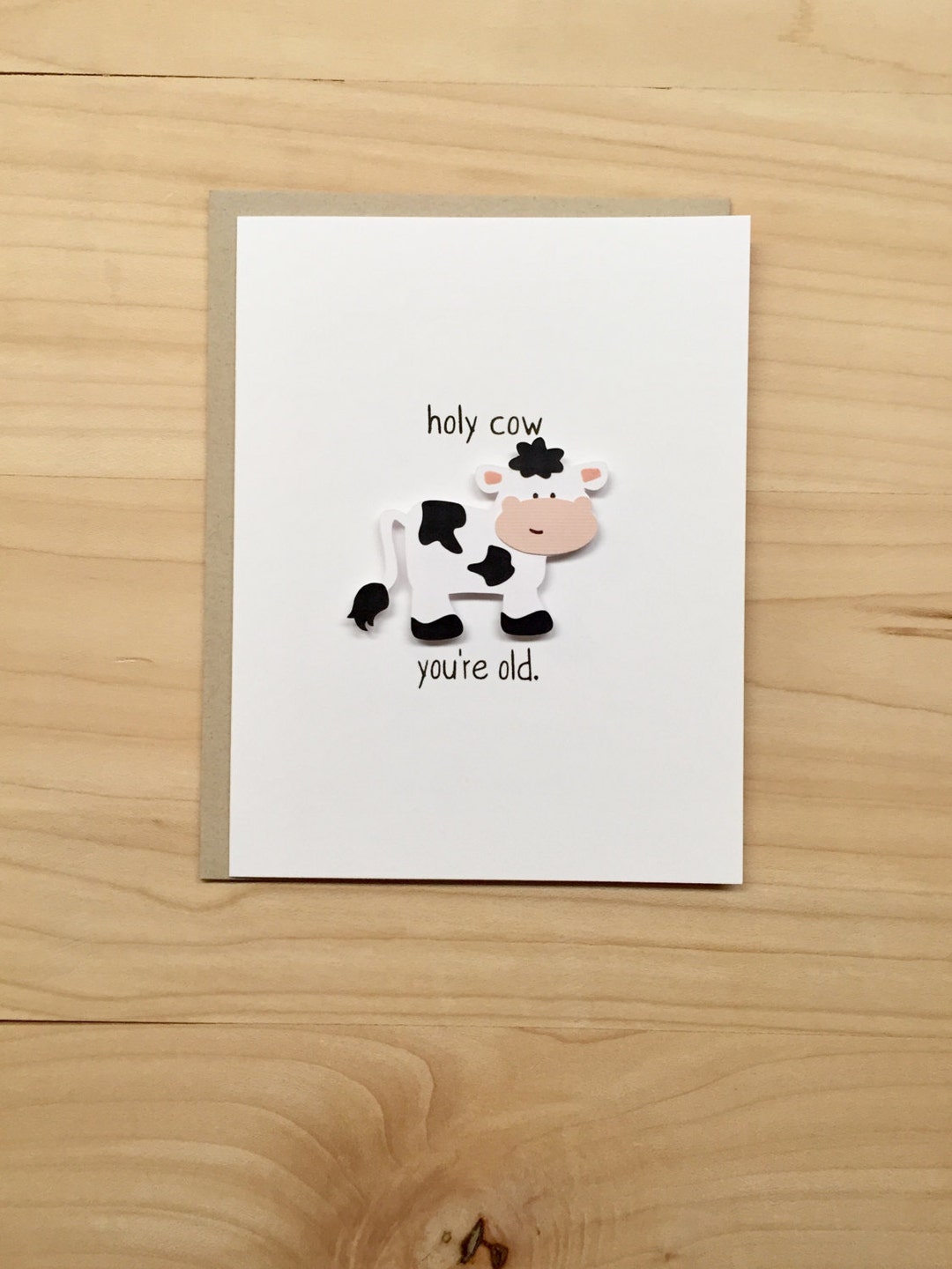 Holy Cow You're Old, Funny Birthday Card, You're Old Birthday Card ...