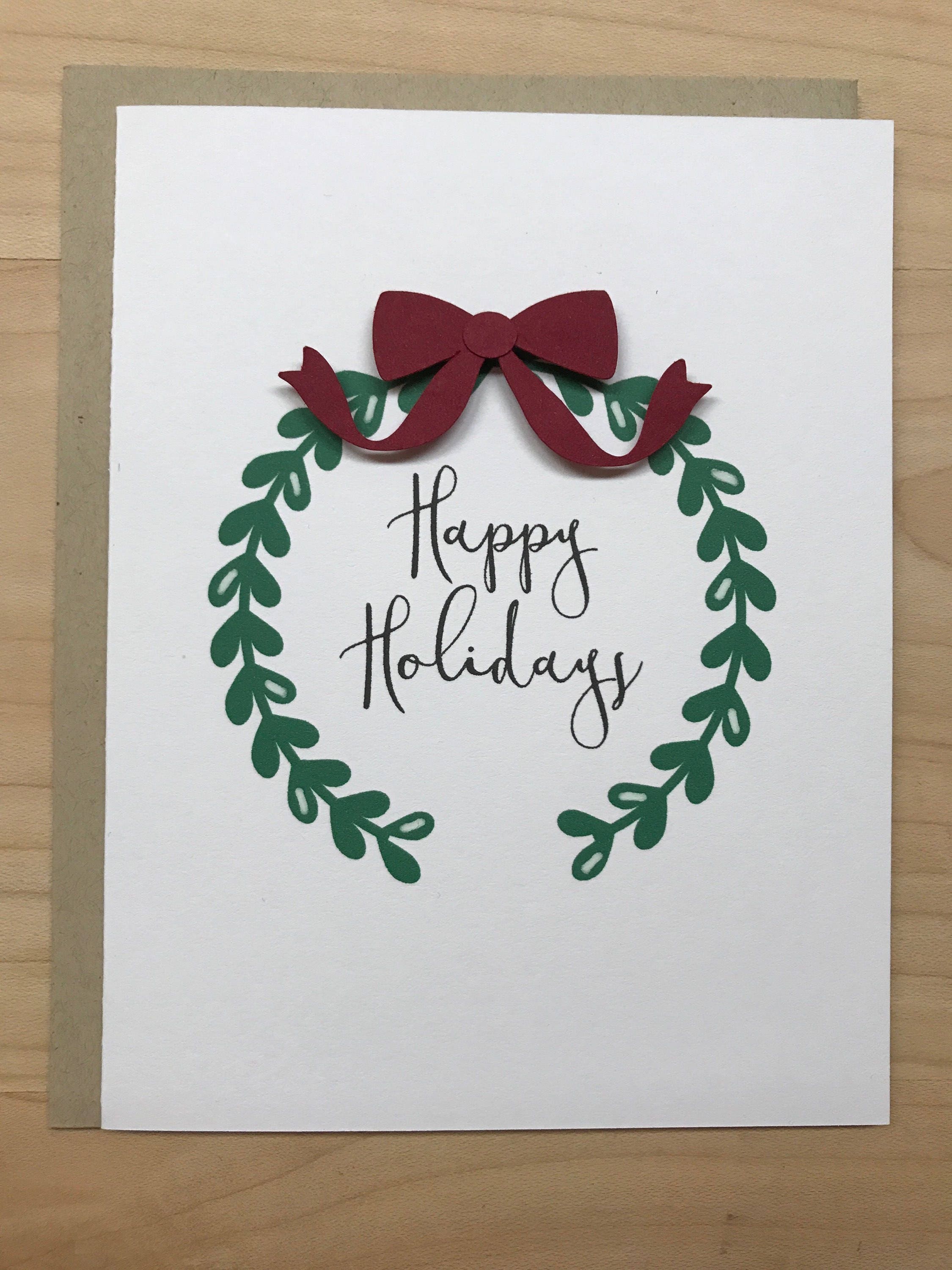 happy-holidays-card-happy-holidays-wreath-blank-christmas-etsy-canada