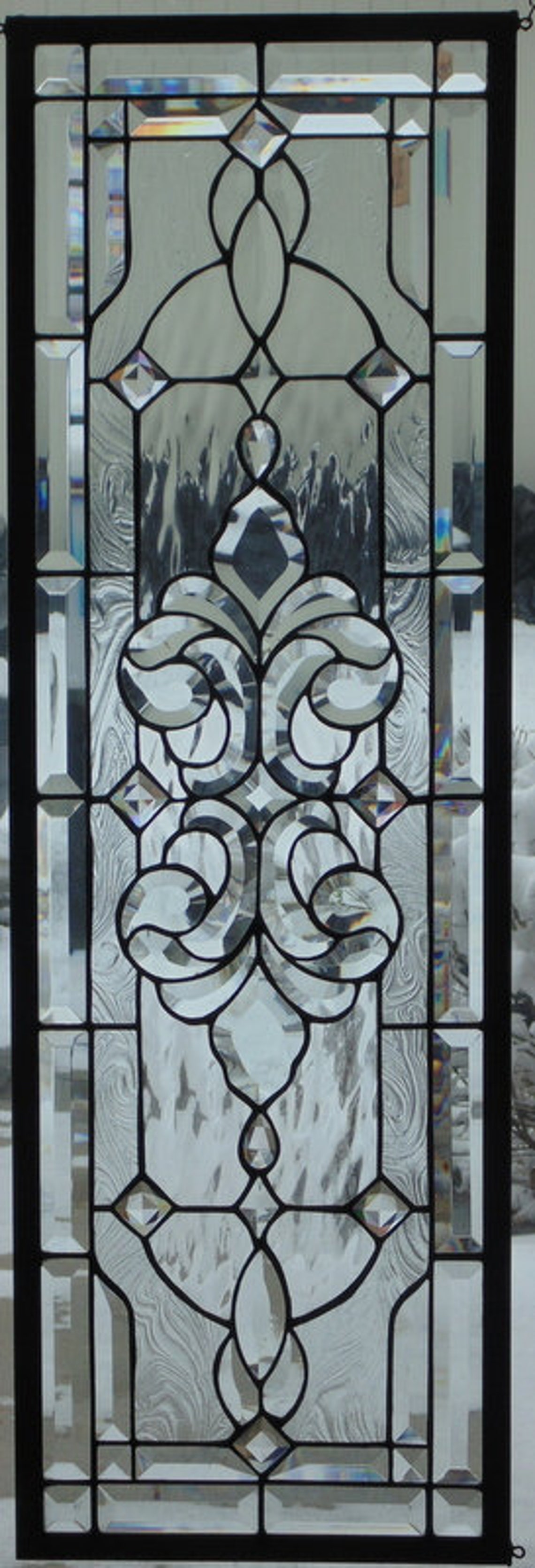 Stained Glass Window Hanging 40 X 13 1/2 including hooks Etsy