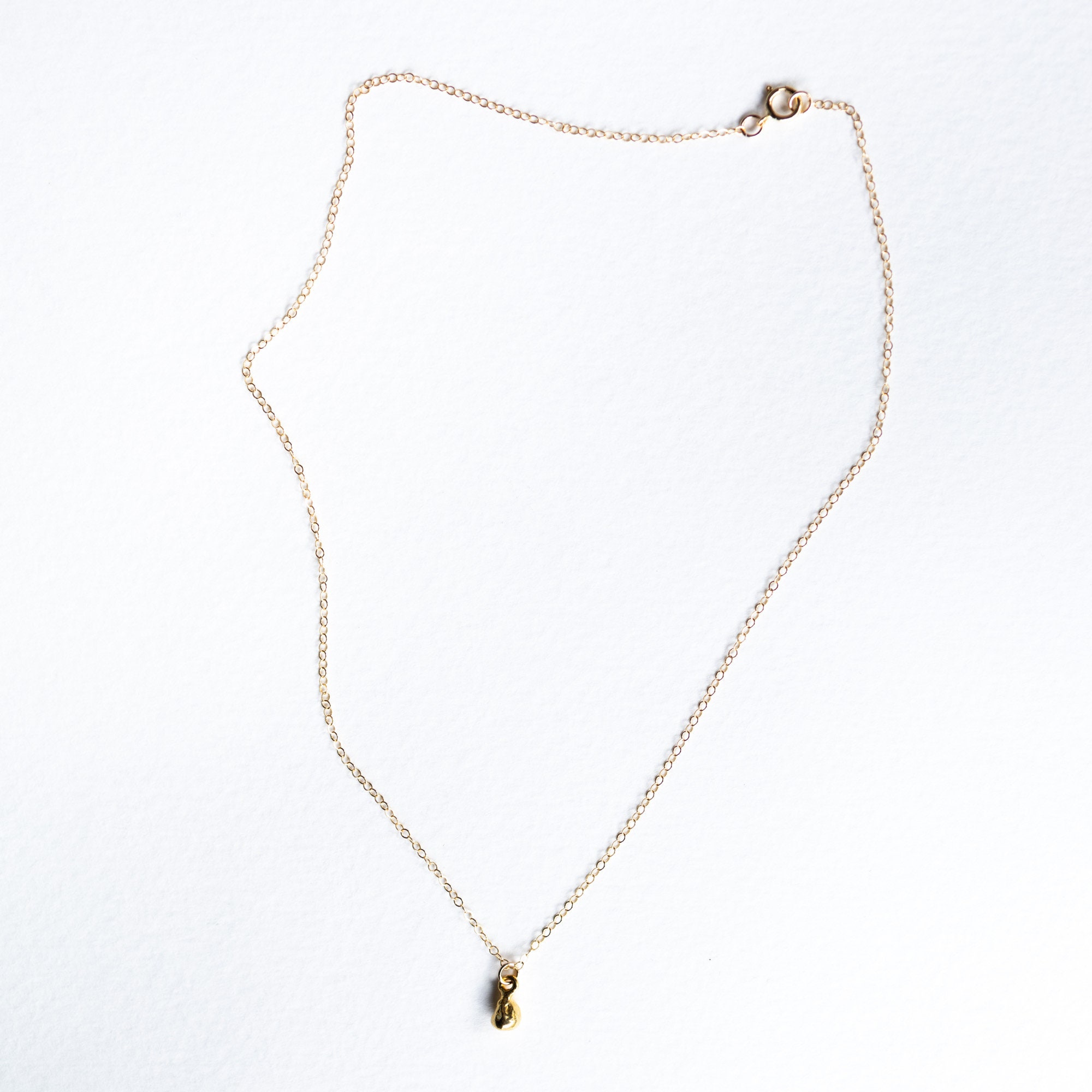 Tiny Gold Drop Necklace Dainty Teardrop Necklace Delicate | Etsy