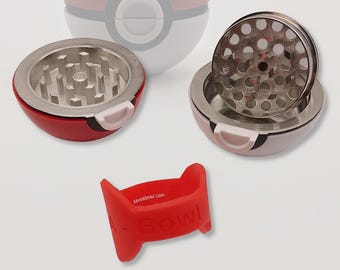 Pokéball Grinder + Save-A-Bowl Silicone Band Combo