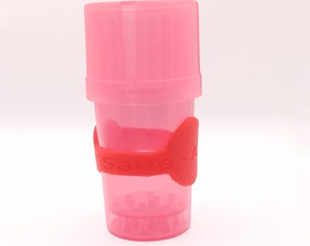 Pink Multi-Function Storage Grinder + Save-A-Bowl Silicone Band