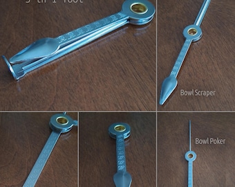 Chrome 3-in-1 Tobacco Pipe Tool - Tamper, Scraper, & Bowl Poker