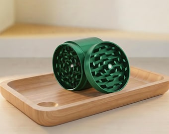 4 Piece Anodized Green Metal Grinder - 55mm(2.25inch) Diameter