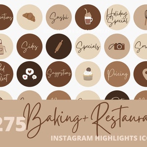 275+ Bakery Restaurant Juice Coffee Sushi Instagram Story Highlight Cover Icons, Neutral Cake  and Restaurant bar icon Instagram Highlights