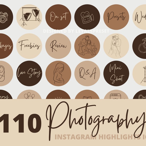 110+ Photography Instagram Story Highlight Cover Icons, Photographer Instagram Highlights, IG Stories highlight covers, Neutral Blogger Icon