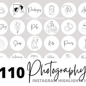 110+ Instagram stories highlight covers for photographers, minimal clean cute white hand drawn icons, hand written photography highlights