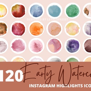 120+ Earthy Tones Watercolor Instagram Highlight Covers, Neutral Story Covers for Instagram Bloggers, earth organic Instagram Story Icon