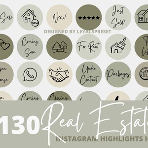 130+ Real Estate Instagram Story Highlights, Realtor stories Icon, Sage Green Highlight covers, Calligraphy icons for Instagram Highlight