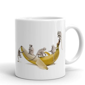 Funny Monkey Banana Ceramic Mug: Snarky Gift
