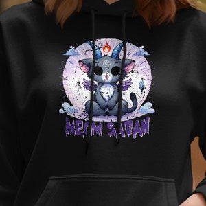 Cute Cat Sweatshirt, Adorable Animal Hoodie, Cartoon Graphic Pullover, Cozy Casual Wear, Fun and Playful Design, Cool Sweatshirt for Cat