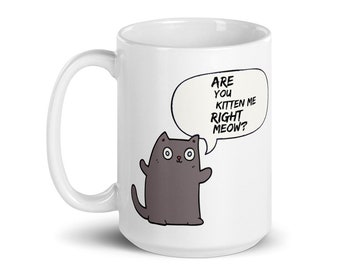 Koffiemok Funny Cat: keramische mok kitten woordspeling