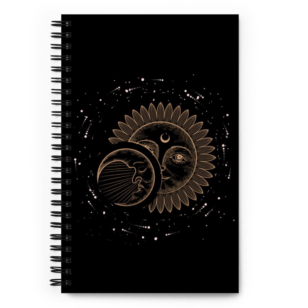 Sun and Moon Celestial Spiral Notebook - Etsy