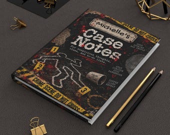 Crime Scene Case Notes Hardcover Journal | Detective Notebook, Forensic Evidence Design