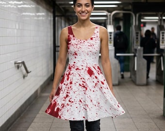 Red Blood Splatter Skater Dress