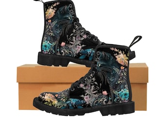 Black Cat Women's Canvas Boots