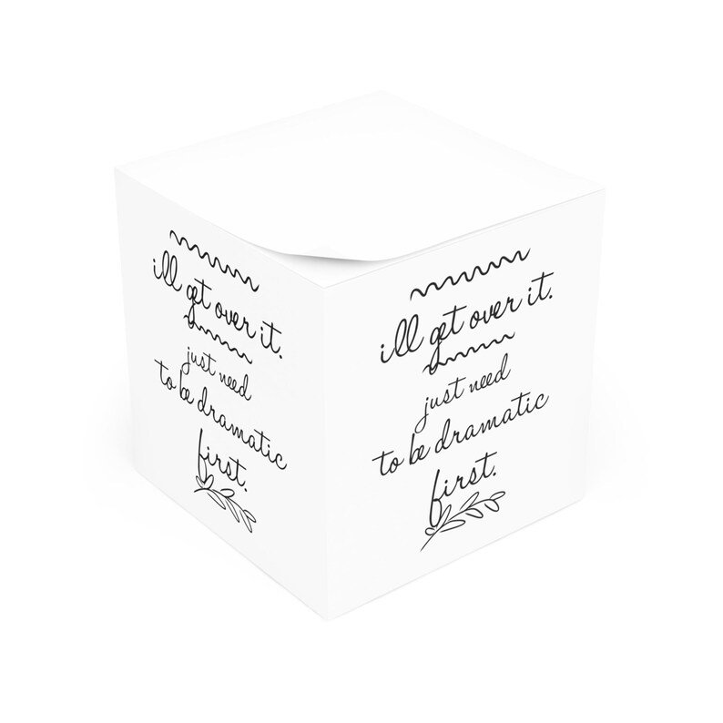 Dramatic Note Cube, Fun Desk Accessory, Motivational Office Decor, Gift for Writers, Quirky Stationery image 3