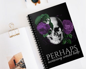Floral Skull Notebook: Funny Lined Journal