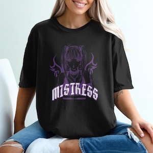 Gothic Anime Girl Mistress Graphic Tee Shirt, Edgy Manga Style Top for Anime Fans, Cool and Trendy Anime Character Shirt