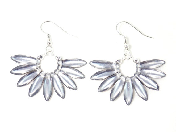 •DAGGER FAN• mixed metal dangle earrings