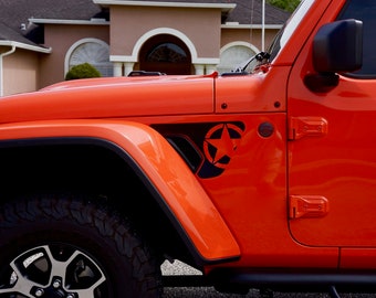 Military Star Side Vent Vinyl Decal Kit for your Jeep Wrangler JL or Gladiator JT