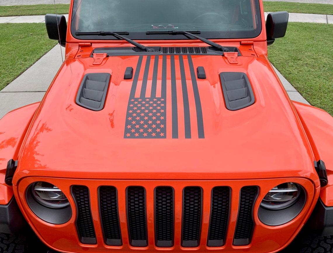 USA Flag Center Hood Decal for Your Jeep Wrangler Rubicon JL Etsy