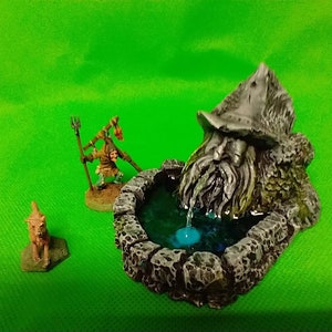 Mysterious Mage pool/fountain HAND PAINTED