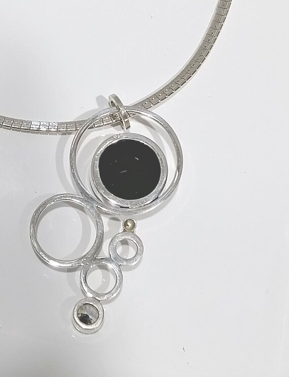 Vintage Boho Pendant, Handmade 925 Silver Pendant… - image 4