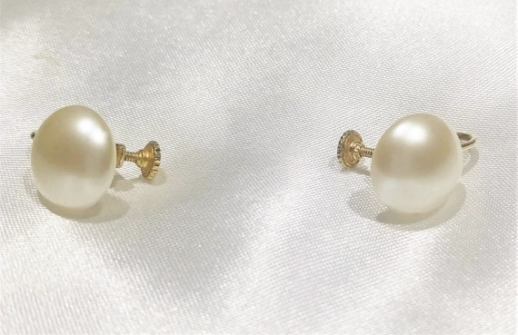 Vintage Bridal Earrings Wedding White Ivory Mabe … - image 1
