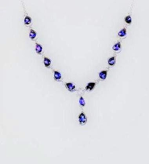 Sterling Silver Multiple Genuine AAA Amethyst Nec… - image 2