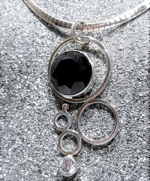 Vintage Boho Pendant, Handmade 925 Silver Pendant… - image 1