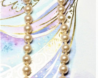 Vintage Champagne White Pearl Bracelet Pearls Jewelry Stocking Stuffer