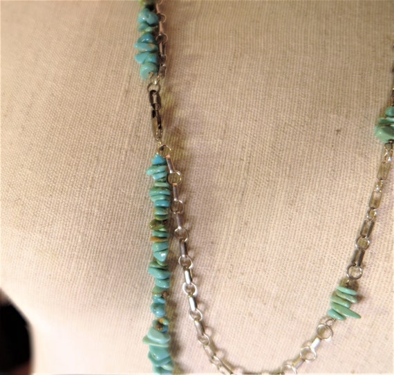 Kingman Turquoise Necklace, Western Double Strand… - image 9