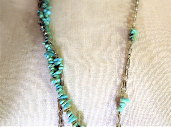 Kingman Turquoise Necklace, Western Double Strand… - image 7