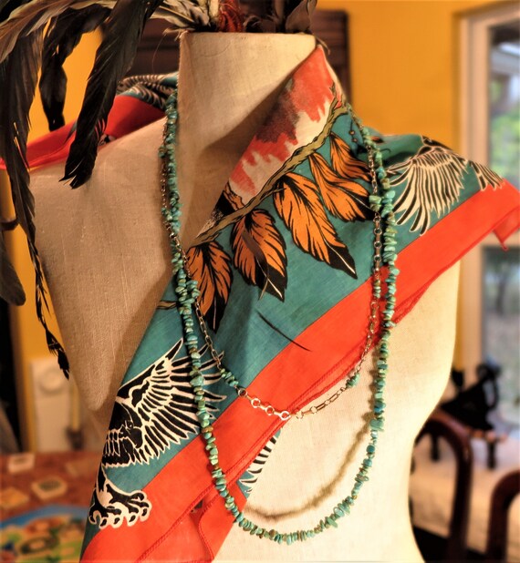 Double Strand Kingman Turquoise Necklace, 925 Silv