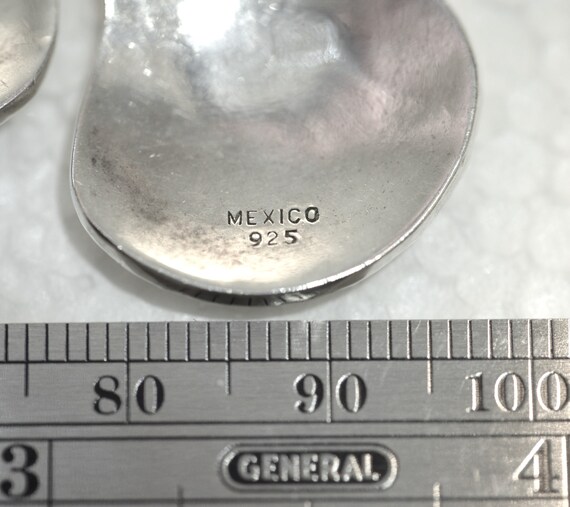 Large Sterling Silver Hammered Stud Earrings, Vin… - image 7